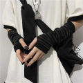 【Qian poem li Store】Cool Street Anime Dark Ninja Style Arm Fashion Cosplay Ninja Knitted Half-Finger Sleeves. 