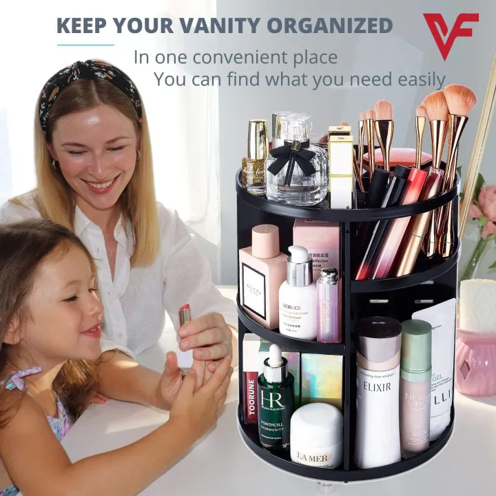 Cosmetics%20Makeup%20Organizer%203D%20Rotating%20360%20Degree%20Spinning%20Moving%20Make%20up%20Storage%20Rack%20Adjustable%20Assembly%20Skin%20Care%20Holder%20Bathroom%20Display%20Case%20Non%20Breakable%20Black%20Plastic%20Dresser%20Lipstick%20Skin%20Care%20Products%20Caddy%20Shelf%20-%20Image%2010