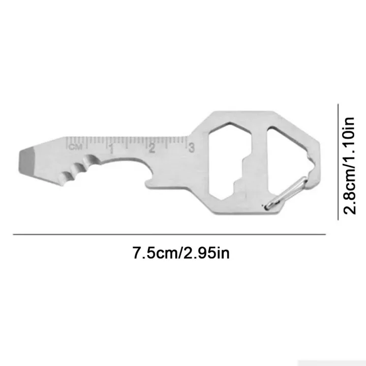 Multi Measuring Key Chain Pocket Size 6 in Multi-use Mini Tool Screwdriver Bottle Opener Utility ...