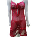 Women Net Lace Embroidery Lingerie Two Piece Night Dress Lingerie Set. 