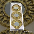 Elegant 3-Piece Golden Decorative Wall Mirror Set for Home Room Decor. 