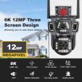 12 Mega Pixel Ultra HD PTZ Camera dome Machine Wifi Camera CCTV Camera With 3 Screen for Home Security System. 