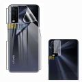 Pack of 2 Vivo Y20 Y20S Y12S Back Jelly Protector + Camera Lens Protector 9H Soft nano Unbreakable film & Vinyl soft skin sheet wrap lamination paper Edge to Edge Protector For Vivo Y20 Y20S Y12S Y20G Y20I Y20A Y12A - Transparent. 