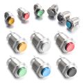 High Round 250V Waterproof Push Button Switch Metal Momentary 12mm. 