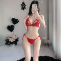 Shuoyao lingerie sexy lace three-point bra panties female transparent temptation pajamas set wholesale 238. 