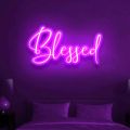 Blessed Neon Sign (BIG)  Neon lights  Neon lights for room  neon lights for room name  light  lights for decoration   lights for room decoration  Wall Decoration items  Wall Decoration items for home  Neon light  Neon Walls. 