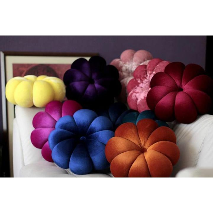 Flower Velvet Round Throw Pillow Couch Cushion Decorative For Home Chair Bed Car Convenient