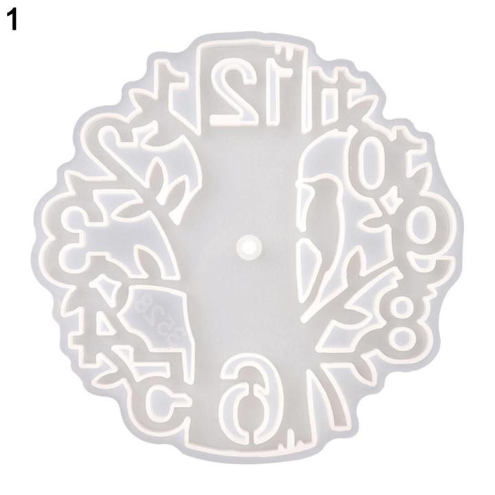 Flower Clock Mold Eco-friendly Attractive Silicone DIY Crafts Flower Clock Pendant Mold for Home