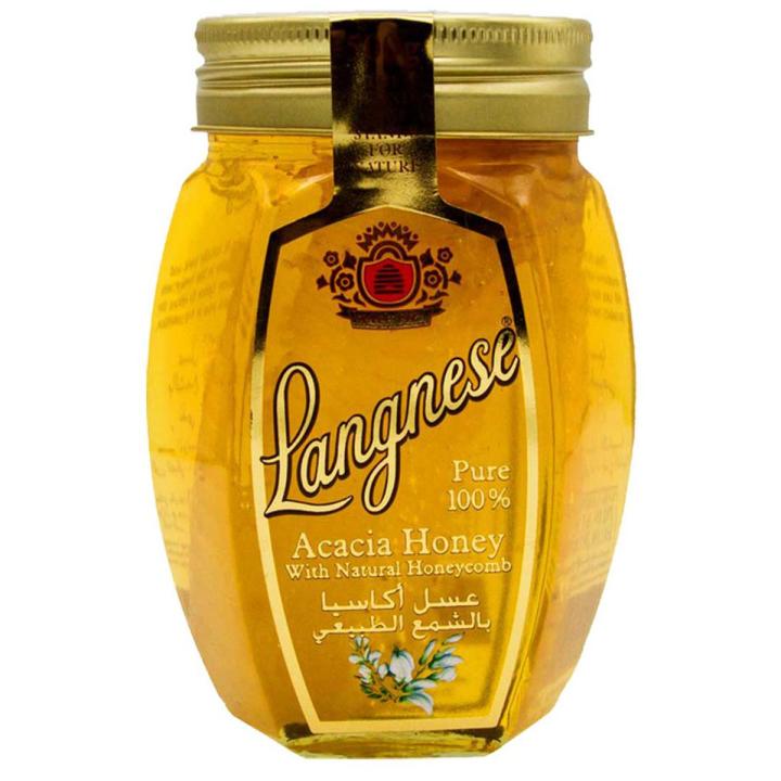 Langneses Acacia Honey With Natrual Honeycomb, 500g