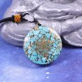 Orgonite Energy Crystal Pendant Sacred Sri Yantra Orgonite Chakra Necklace Handcraft Pendant Wealth Brings Good Luck. 