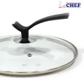 CHEF Premium Quality Glass Lid/Cover With Stylish Handle – 30 cm. 
