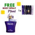 Blue Lady Perfume plus Any Body Spray for Women - 75ml (Buy one Get One Free). 