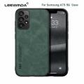 LEEWINDA For Samsung Galaxy A73 5G Phone Case,Luxury Leather Skin Sensing Magnetic Car TPU Wrap Back Cover. 