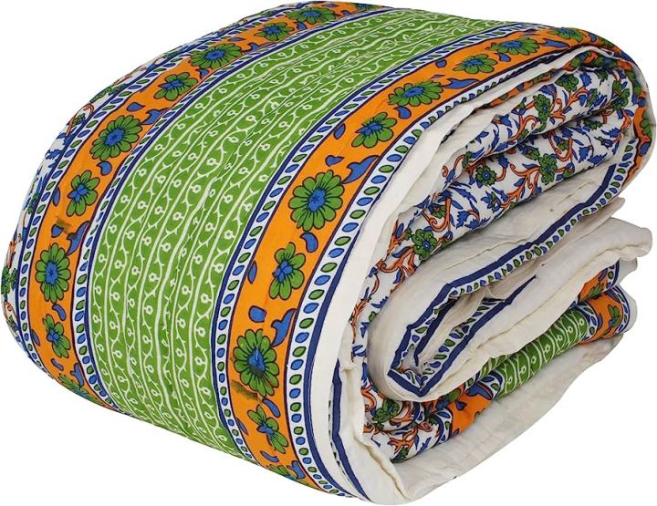 Double%20bed%20size%20razai%20filled%20with%20100%25%20pure%20white%20cotton%20lehaf%20foldable%20light%20weight%20(Multicoloired%202%20sleeping%20capacity%20size%206.5%C3%977.5%20feet%20or%2090%C3%9778%20inches)%20-%20Image%203