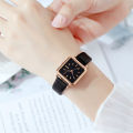 Simple Square Women Watches Brand Qualities Ladies Leather Wristwatches Black Brown Quartz Clock Drop Shipping Watches for Girls. 