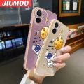JIUMOO For IPhone 12 Case Cartoon Astronaut Nasa Side Design Phone Case Square Edge Pattern Silicone Softcase Luxury Plating Casing Full Cover Camera Shockproof Protection Cases. 
