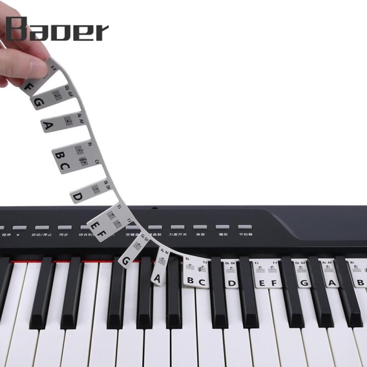 88-key / 61-key Piano Keyboard Stickers Paste-free Removable Piano Key Note Marker Overlay For ...