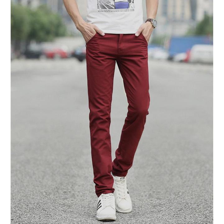 Maroon Cotton Jeans Pants in Quality Fabric and Beautiful Color