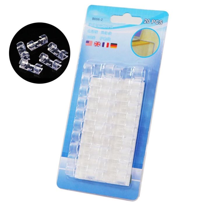 Cable Clamp Clips (Pack Of 20 Small) Self Adhesive Wire Tie Holder Organizer Management Car Decorative Cord Fixer Clip Buckle Fasten Wiring Tidy Fixing Neat Sturdy Arranging Clamps Holders For Cables Reinforced With Tape Ties Arrangement Sleeve Finisher