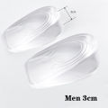 【ALLGOOD】 1/2/3cm Insole Shoe Pad Heel Lift Elevated Silicone Shoes Scale Silicon Gel Elevated Taller Insoles Insert Height Increase Heel Transparent Lift UP 1-3cm Invisible. 