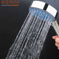 A minimalist bathroom with five adjustable a handheld showerhead set, showerheads, and shower heads. 