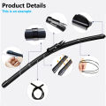For Peugeot 2008 P24 2020 2021 2022 Frameless Wiper Blades Cutter Windscreen Windshield Cleaning Replacement Accessory 24" 16". 