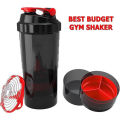 Smart Protein Shaker Bottle for Gym with 2 Storage Extra Compartment 500 ml.. 