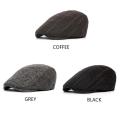 Panda Online Fashion Men Middle Old Aged Cap British Style Classic Plaid Hairy Berets. 