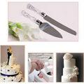 2 Pcs Stainless Steel Cake Knife And Server Set. 