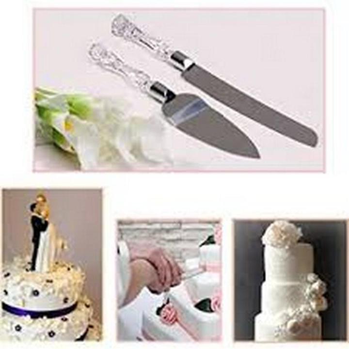 2 Pcs Stainless Steel Cake Knife And Server Set