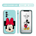 BILI for Vivo X70 5G Back Cover Big Head Minnie Multicolor Liquid Silicone Phone Case Soft Square Lens Protection Phone Cases. 