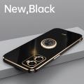 Maitus for OPPO A96 4G Back Cover with Finger Ring Holder Luxury 6D Plating Square Bumper Shiny Bling Case Camera Lens Protection Soft Silicone Phone Cover. 