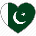 Heart Shaped Pakistan Flag designed Wall and Car Stickers for Decor Lovers 2 x 2 Feet - Green White. 