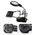 TE 801 Welding Magnifying Glass 2 LED Auxiliary Clip Magnifier 3 In 1 Hand Soldering Solder Iron Stand Holder Station Soldering Helping Hand Soldering Stand Mobile Repairing Accessories. 