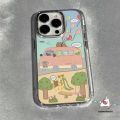Cartoon Doraemon Crayon Shin-chan Lotso Bear Case Compatible for IPhone 7Plus 14 15 11 12 13 Pro Max 8Plus 7 6 15 8 6S Plus SE 2020 XR X XS Max Luxury Plating Metal Lens Soft Cover. 