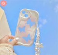 Fantasy Retro Case for Redmi 9 10 9C 9T 10A 9A 10C A1 A2 Note 11 Note 9 8 Note 10 Pro Max Note 10S 11S Note 12 POCO M3 Dreamy Butterfly with Bracelet Lanyard Soft Cover. 