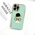 SUNAUDE Case For iPhone XR Classic Fashion Simple Black Hat Glasses Mr. Beard Patch Phone Case Lens All Inclusive Plating TPU Silicone Soft Case Anti falling Wear resistant Anti slip Boy Girl Couple Gift Box Phone Back Cover Cover. 