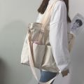 ◙✒ In Stock! Waterproof bag large-capacity canvas bag female Korean student one-shoulder big bag school bag college style. 