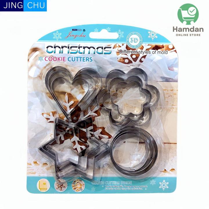 JingChu 12Pcs/Set Stainless Steel Cookie Biscuit Fondant Cake Paste Mould Cutter Decor Tool DIY Kitchen