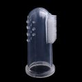 Pet Dog Toothbrush+Pet Finger Toothbrush Pets Dogs Cats Teeth Care Tools - tramsparent. 
