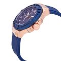 Guess Rigor Blue Dial Blue Silicone Strap Men's Watch-W0247G3. 