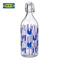 IKEA KORKEN Water Bottle with stopper, clear glass, 1.0 L for Milk, Juice and decoration. 