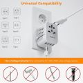 TESSAN Universal Power Adapter, International Plug Adapter with 4 USB Outlets, Travel Worldwide Essentials, All in 1 Wall Charger Converter for UK EU Europe Ireland AU (Type C/G/A/I) Grey. 