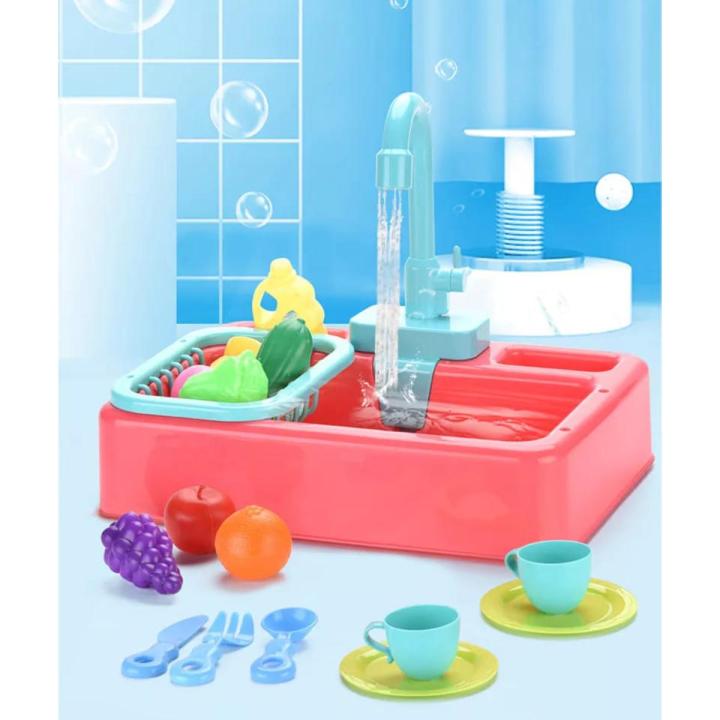 Kids Play Sink with Running Water, Kids Play Kitchen Toy Sink