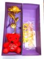24K Gold Plated Rose with Teddy suitable for valentine day and anniversary etc. 