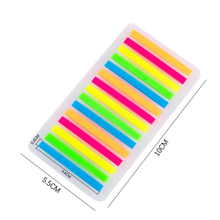300PCS Color Stickers Transparent Fluorescent Sticky Note Flags Very Thin Strip Sticker Writable Color Transparent Notes Strips Flag Tabs Sticky Page Flags