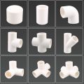 20/25/32mm White PVC Pipe Fittings Straight Elbow Tee Cross Connector Water Pipe Adapter 3 4 5 6 Ways Joints. 