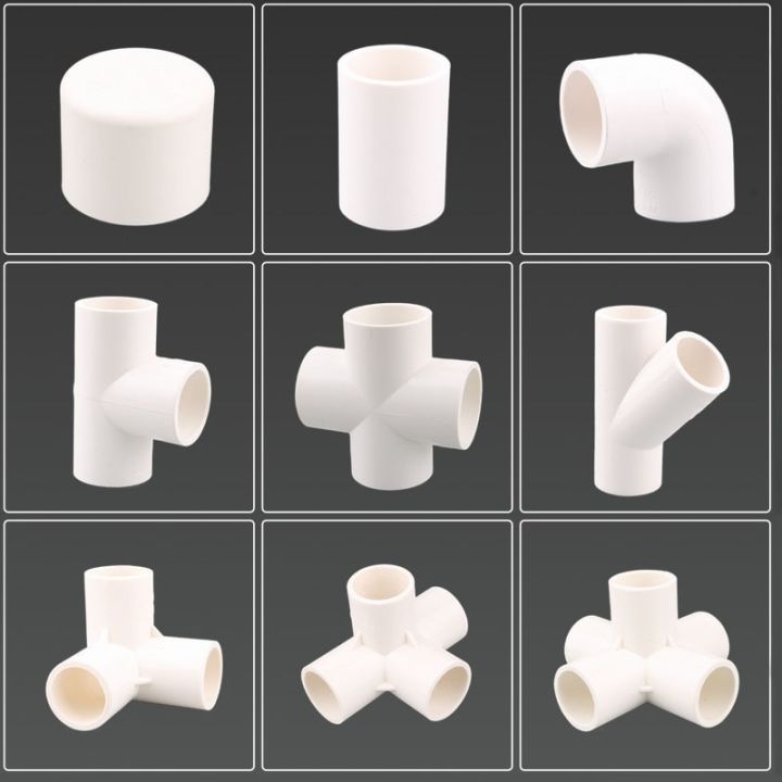 20/25/32mm White PVC Pipe Fittings Straight Elbow Tee Cross Connector Water Pipe Adapter 3 4 5 6 Ways Joints