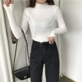 Yfashion Women Winter Knitted Sweater Solid  Half Turtleneck Thickening Tops Loose Pullover Sweater. 