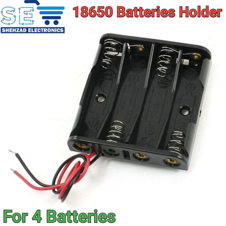 4 Cell 18650 Lithium ion Battery Case Holder Container With Wires